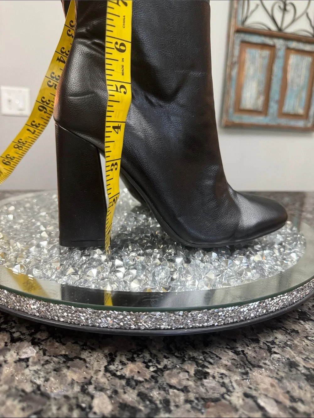 SHEIN Black Over-the-Knee Block Heel Boots NWOT 8